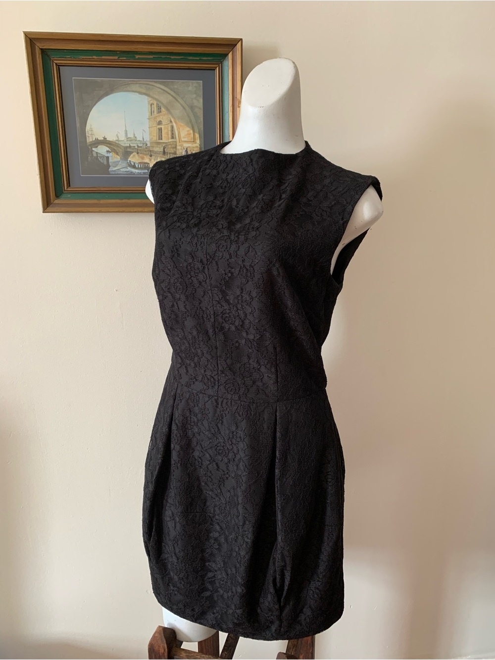 Classic Black Lace Sheath Dress